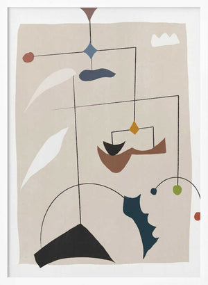 Tablou înramat „Geometric Shapes and Organic Lines” de Little Dean