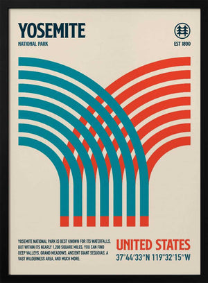 Tablou înramat „Yosemite National Park Travel Poster” de Retrodrome