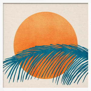 Tablou înramat „Retro Tropical Sunset” de Kristian Gallagher