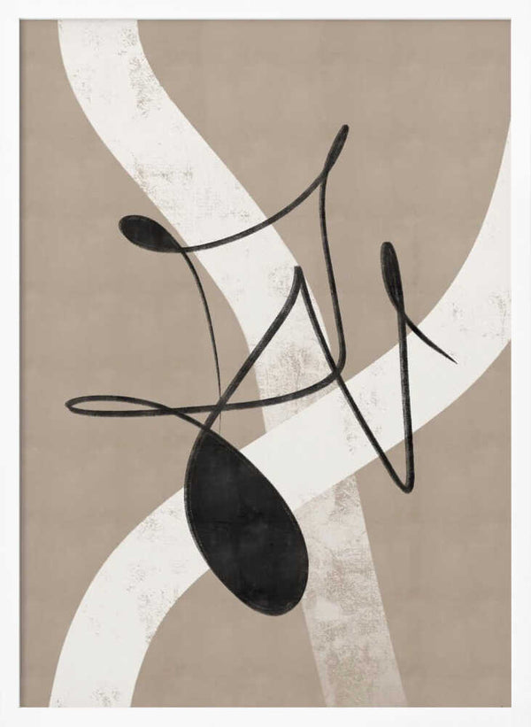 Tablou înramat „Beige abstract No.2” de Anne-Marie Volfova