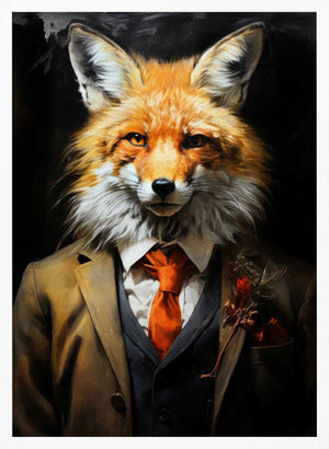 Tablou înramat „Fox hipster” de Justyna Jaszke