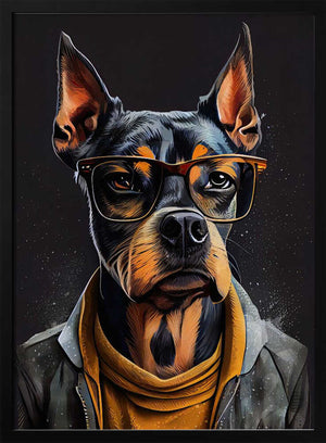 Tablou înramat „Dog hipster 1” de Justyna Jaszke