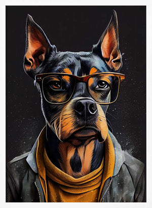 Tablou înramat „Dog hipster 1” de Justyna Jaszke