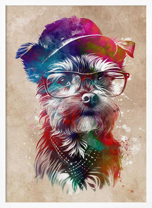 Tablou înramat „Dog graphic 1” de Justyna Jaszke