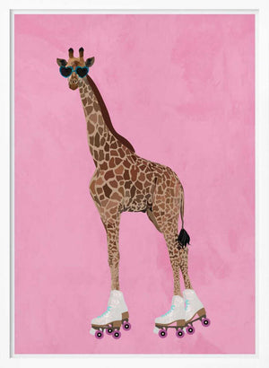 Tablou înramat „Rollerskating Giraffe” de Sarah Manovski