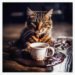 Tablou înramat „Caffeine Cats (8)” de Justyna Jaszke