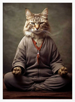 Tablou înramat „Cat yoga 2” de Justyna Jaszke