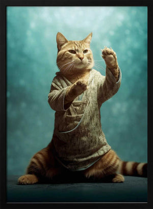 Tablou înramat „Cat yoga 4” de Justyna Jaszke