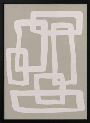 Tablou înramat „Sage Green Abstract Shapes” de Natasha Playell