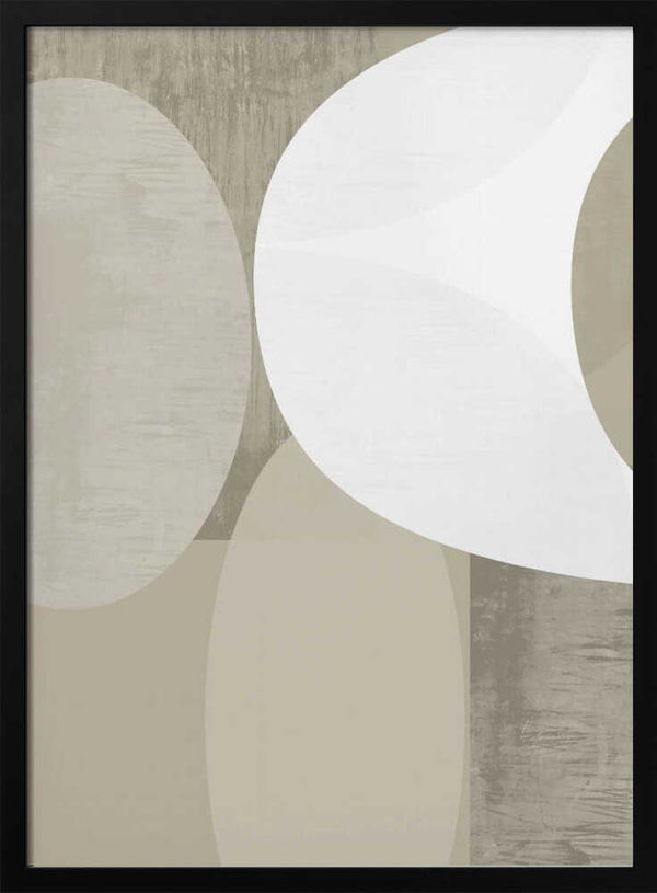 Tablou înramat „Black White Neutral Shapes 1” de cartissi
