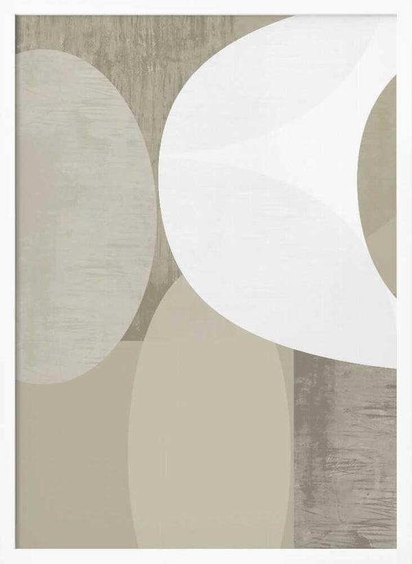 Tablou înramat „Black White Neutral Shapes 1” de cartissi