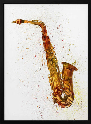 Tablou înramat „Saxophone Abstract Watercolor” de Michael Tompsett