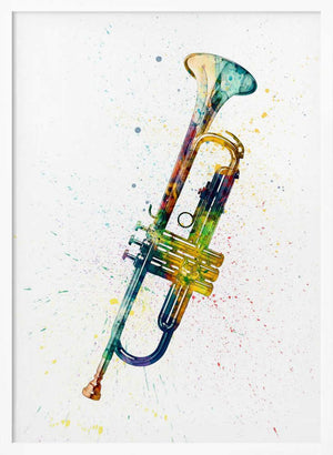 Tablou înramat „Trumpet Abstract Watercolor” de Michael Tompsett