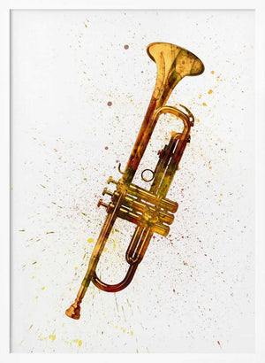 Tablou înramat „Trumpet Abstract Watercolor” de Michael Tompsett