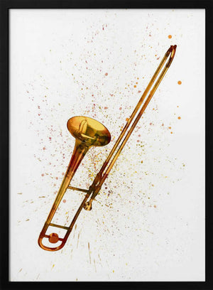 Tablou înramat „Trombone Abstract Watercolor” de Michael Tompsett