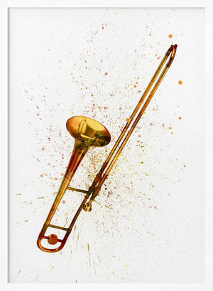 Tablou înramat „Trombone Abstract Watercolor” de Michael Tompsett