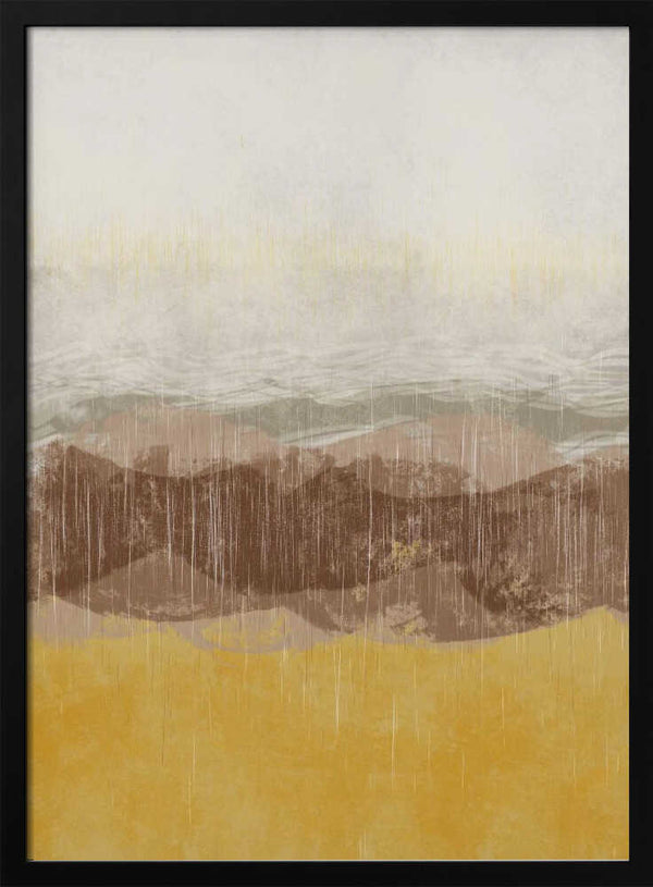Tablou înramat „Coastal landscape with beach and sea in earth tones” de Imaginative