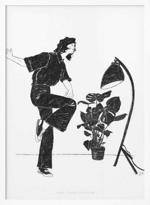 Tablou înramat „Jlr Dancingathome4 Blackandwhite Copy” de Jenny Liz Rome