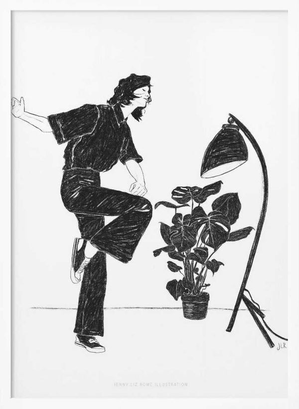 Tablou înramat „Jlr Dancingathome4 Blackandwhite Copy” de Jenny Liz Rome