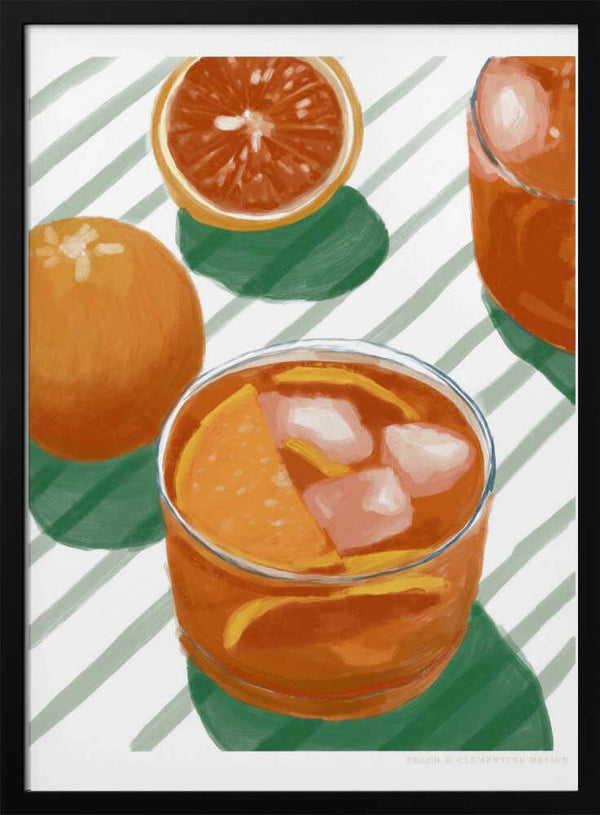 Tablou înramat „Pandc Cocktailandstripes Copy 2” de Jenny Liz Rome