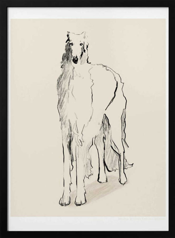 Tablou înramat „Borzoi Russian Wolfhound Pandc” de Jenny Liz Rome