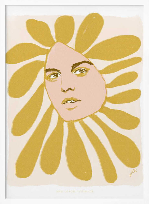 Tablou înramat „Jlr Flowerhead1 Copy 2” de Jenny Liz Rome