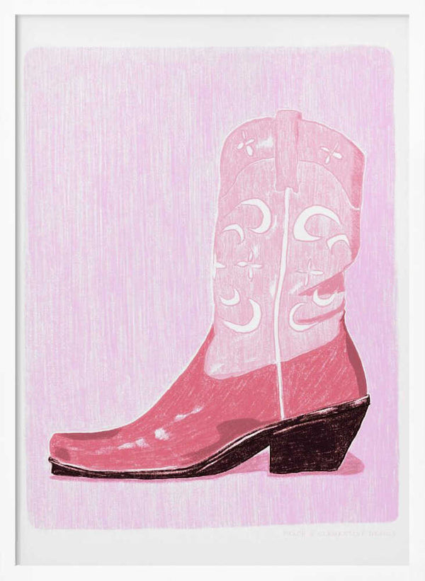 Tablou înramat „P&amp;c Cowgirlboot” de Jenny Liz Rome