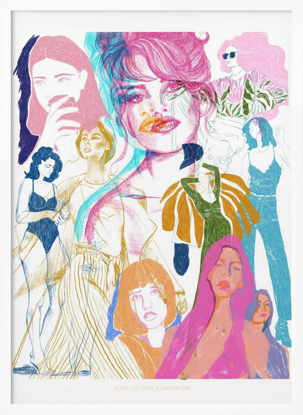 Tablou înramat „Jlr Collage1 Copy 3” de Jenny Liz Rome