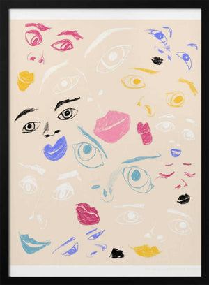 Tablou înramat „Pandc Faces Copy” de Jenny Liz Rome