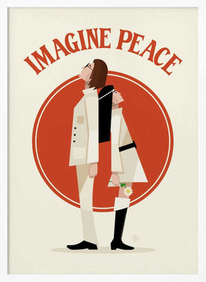 Tablou înramat „Imagine Peace Minimalist” de Retrodrome