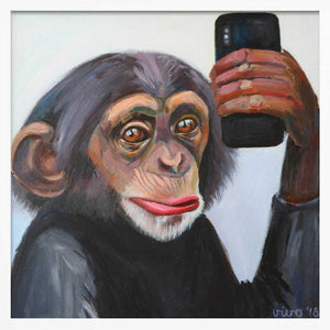 Tablou înramat „Chimp's Selfie Moment” de Violeta Vollmer