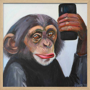 Tablou înramat „Chimp's Selfie Moment” de Violeta Vollmer