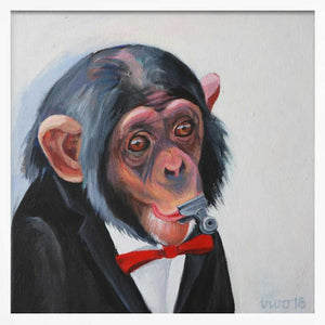 Tablou înramat „Dapper Chimp Whistle” de Violeta Vollmer