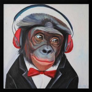 Tablou înramat „Groovy Primate Tunes” de Violeta Vollmer