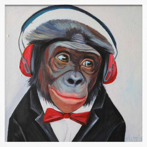 Tablou înramat „Groovy Primate Tunes” de Violeta Vollmer