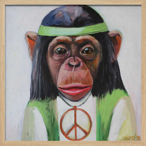 Tablou înramat „Peaceful Primate Vibe” de Violeta Vollmer
