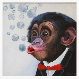 Tablou înramat „Bubbly Chimp Fancy” de Violeta Vollmer
