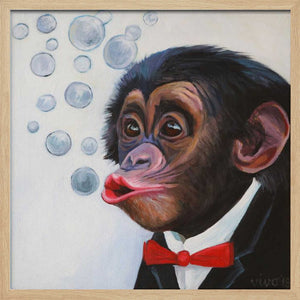 Tablou înramat „Bubbly Chimp Fancy” de Violeta Vollmer