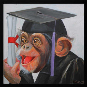 Tablou înramat „Chimp Graduation Day” de Violeta Vollmer