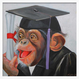 Tablou înramat „Chimp Graduation Day” de Violeta Vollmer