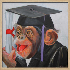 Tablou înramat „Chimp Graduation Day” de Violeta Vollmer