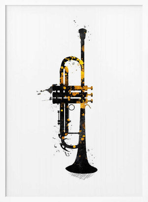 Tablou înramat „Black and Gold Music Art Trumpet” de Justyna Jaszke