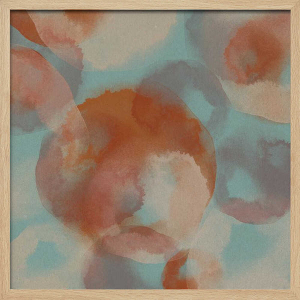 Tablou înramat „Soft Hues – Abstract Watercolor in Terra, Taupe, Blue” de Dina Dankers