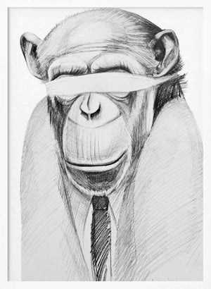 Tablou înramat „Monkey Wearing A Suit And Tie” de Violeta Vollmer