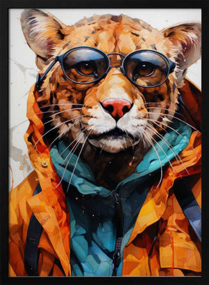 Tablou înramat „Cheetah Watercolor Animal Art” de Justyna Jaszke