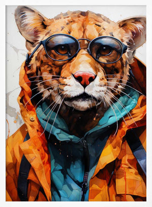 Tablou înramat „Cheetah Watercolor Animal Art” de Justyna Jaszke