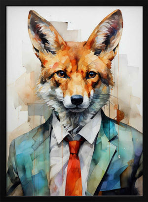 Tablou înramat „Fox Watercolor Animal Art (2)” de Justyna Jaszke
