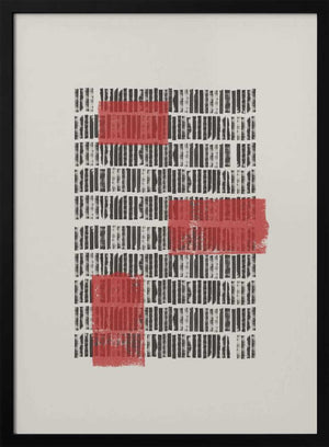 Tablou înramat „Crimson Grids” de THE MIUUS STUDIO