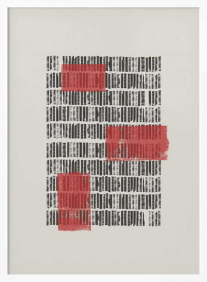 Tablou înramat „Crimson Grids” de THE MIUUS STUDIO