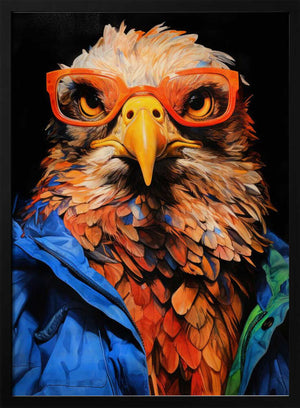 Tablou înramat „Eagle Hipster Watercolor Animal Art” de Justyna Jaszke